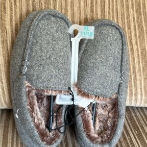 Target Kids Gray Slippers with Faux Fur Lining